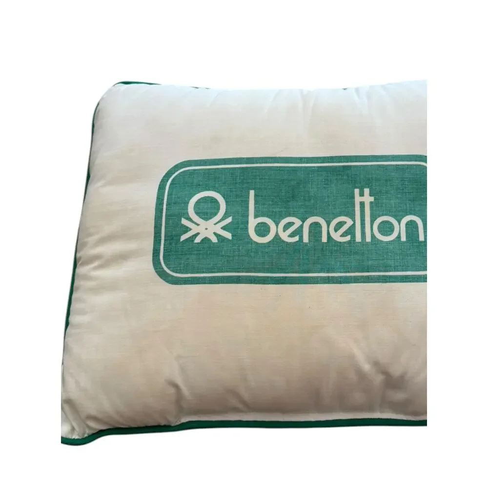 Vintage 1980's United Colors of Benetton Logo Throw Pillow